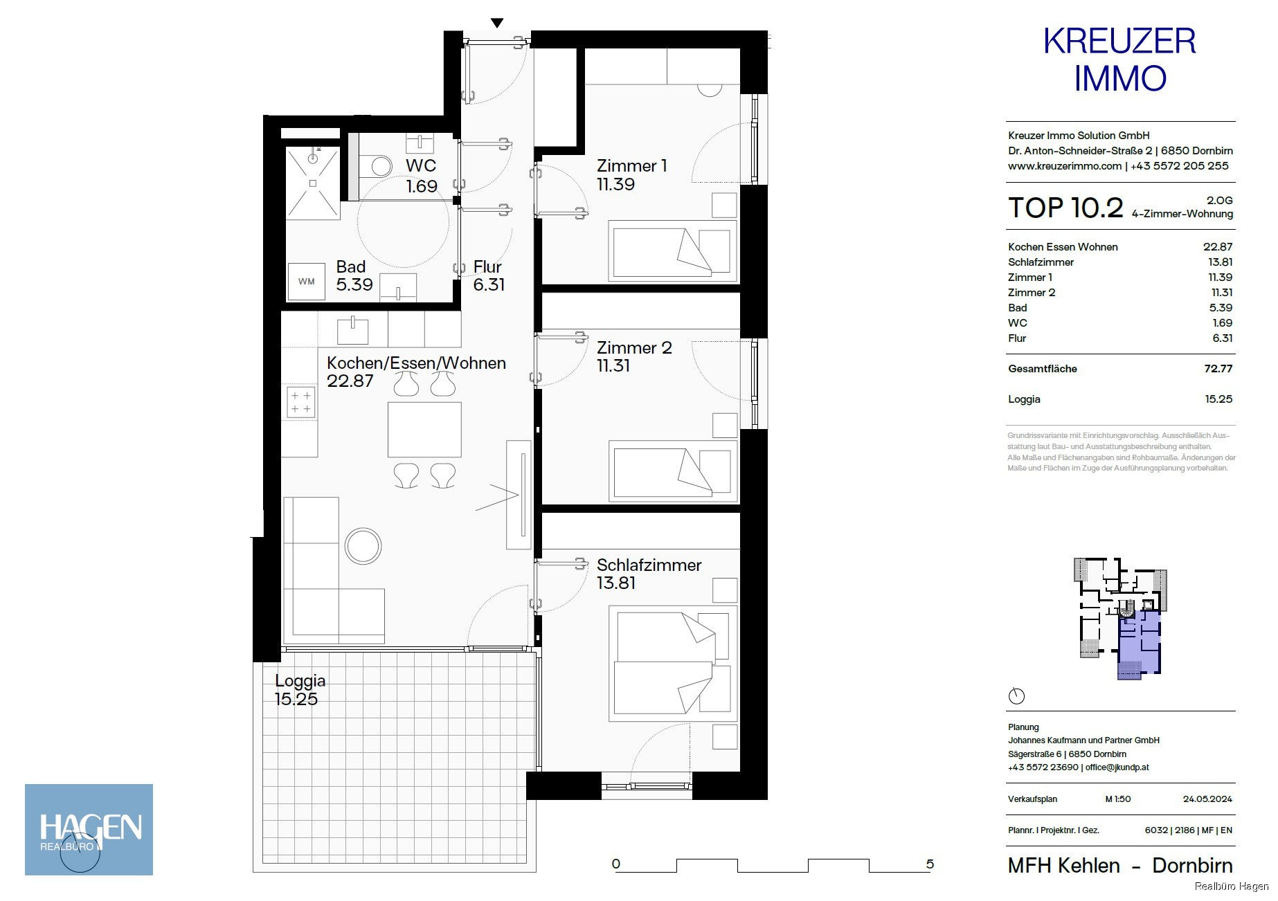 Grundriss OG 2 Top 10 4-Zimmer