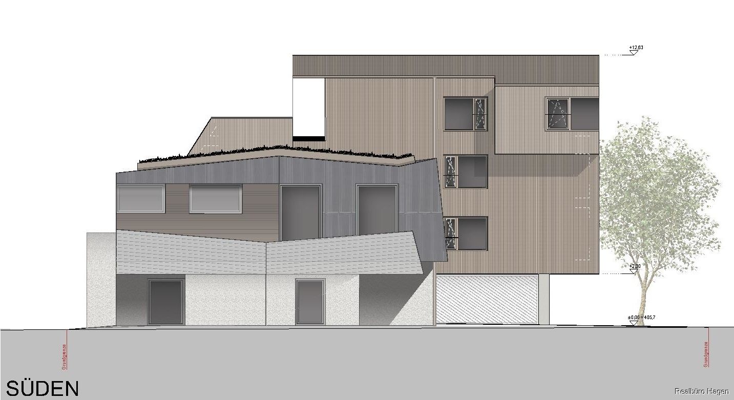 Ansicht Wohnanlage S&uuml;den