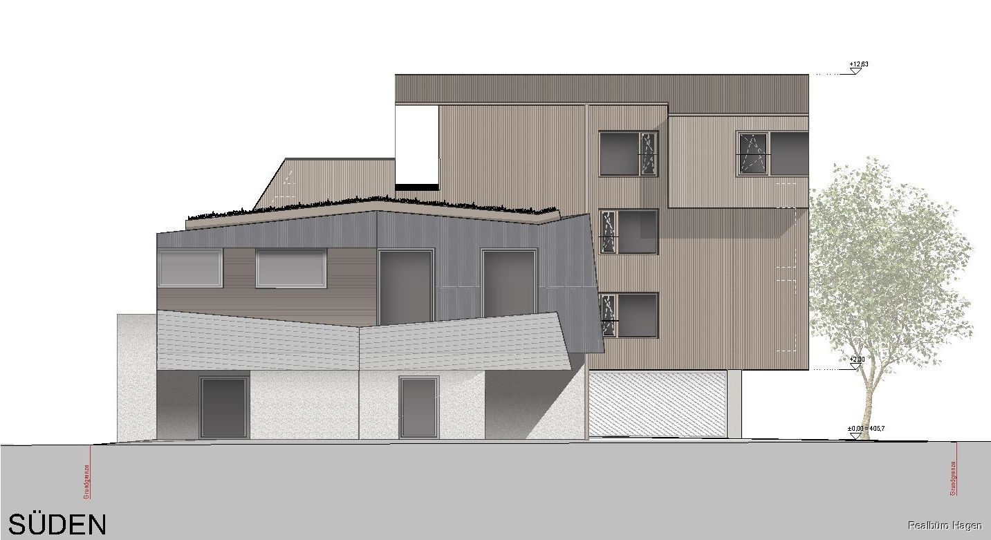 Ansicht Wohnanlage S&uuml;den