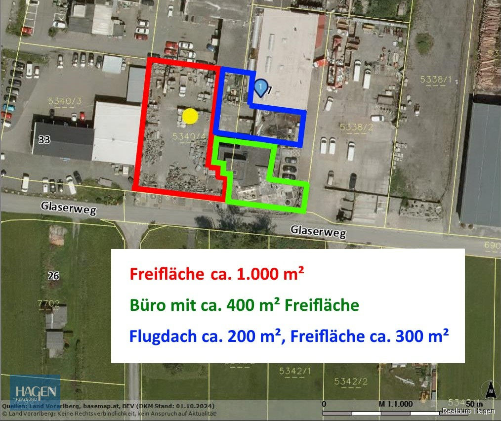 Flächen eingezeichnet
