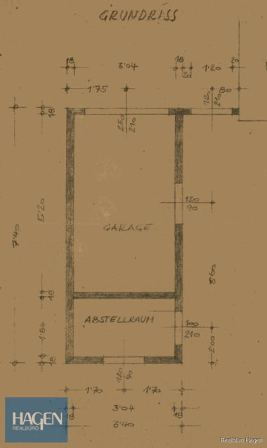 Grundriss Garage Anbau 1976 Grundriss Garage Anbau 1976