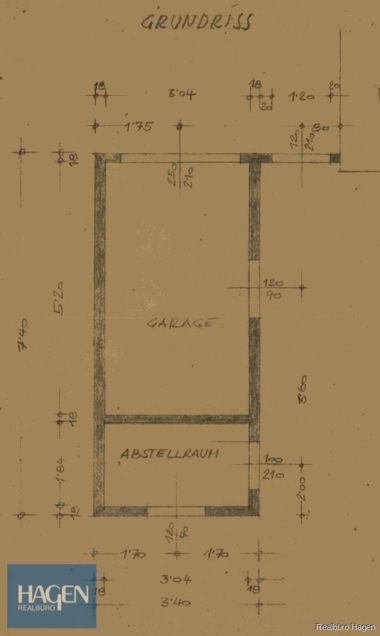 Grundriss Garage Anbau 1976