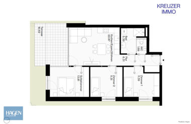 Grundriss EG Top 02 - 4-Zimmer_